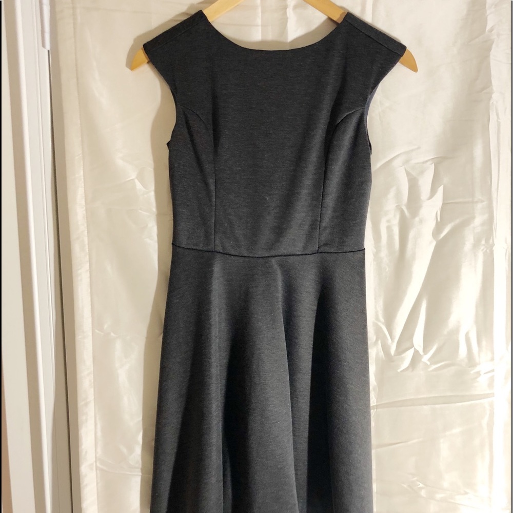 Grey dress with mildly open back